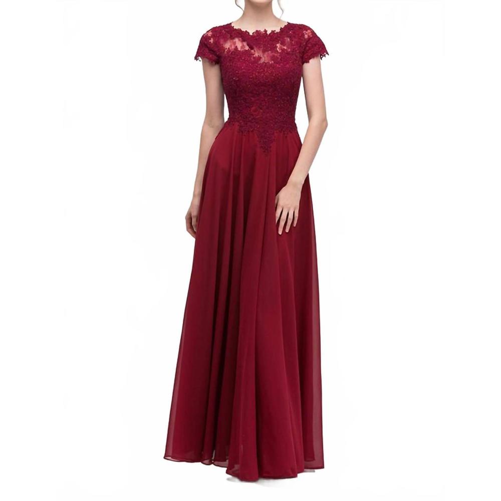 NEW EUREKA adaline formal dress in burgundy